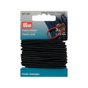Prym elastisk strikk - 2,5 mm/ 3 m - sort