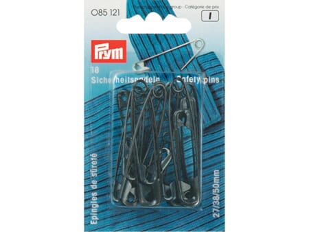 Sikkerhetsnåler 27/38/50 mm - sort - 18 stk