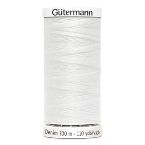 Gütermann Denim 50 - 1016 hvit - 100 m