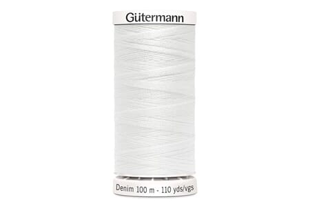 Gütermann Denim 50 - 1016 hvit - 100 m