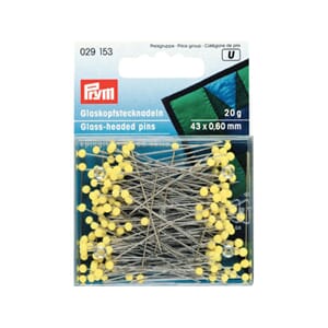 Prym knappenåler glasshode No 1 - 43 mm - gul - 20 g