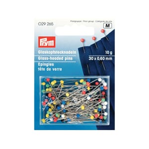 Prym knappenåler glasshode No 9 - 30 mm - ass farger - 10 g