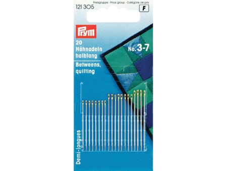 Synåler - halvlang/quilting - No 3-7 - 20 stk