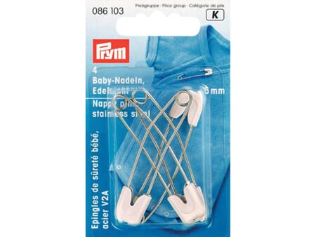 Prym sikkerhetesnåler baby - 55 mm - hvit 4 stk