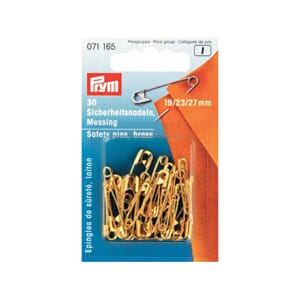 Prym sikkerhetsnåler - 19/23/27 mm - gull/ 30 stk