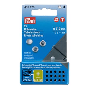 Prym Tabular Rivets - Ø 7,5 mm - I 3-4mm - 25 stk