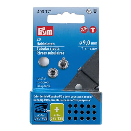 Prym Tabular Rivets - Ø 9 mm - I 4-6 mm - 20 stk