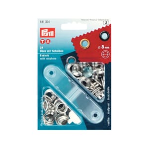 Prym maljer - 8 mm - sølv - 24 stk