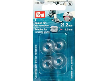 Prym Bobbins for horizontal shuttle plastic 21.2 mm