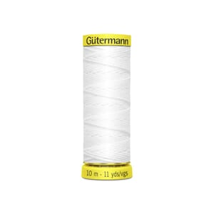 Gütermann elastisk tråd - 10 m - 5019 hvit