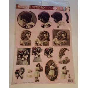 Nostalgisk - utstanset 3D ark - A4