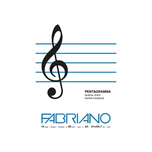 Fabriano Musica Album - A4 - 16 ark 80 g - m/ notelinjer