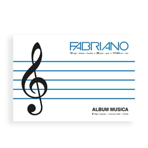 Fabriano Musica 17x24 - 16 ark 80g - m/ notelinjer