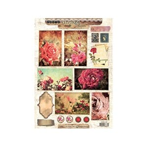 Vintage Line Blomster - A4 - klippeark