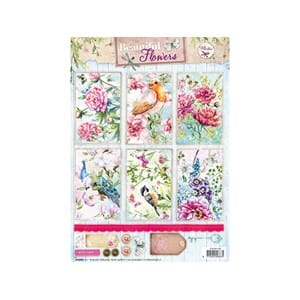 Beautiful Flowers - utstanset klippeark - A4