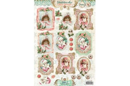 Shabby Chis Winter Christmas - 3D ark utstanset A4