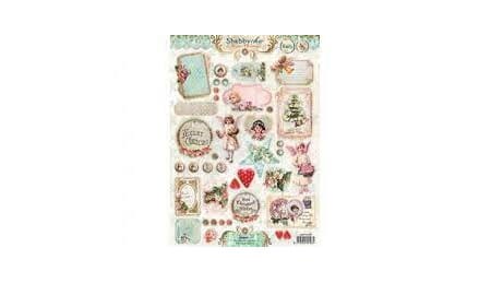 Shabby Chic Winter Christmas - utstanset klippeark
