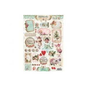 Shabby Chic Winter Christmas - utstanset klippeark