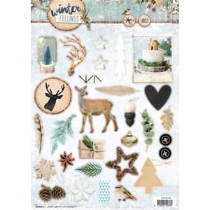 Winter Feelings - utstanset klippeark - A4