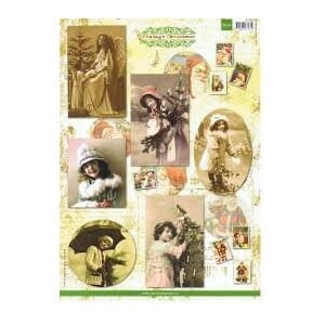 Vintage Christmas - klippeark - A4