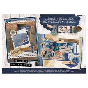 Die Cut Block A5 - Denim Saturdays - til 6 komplette kort