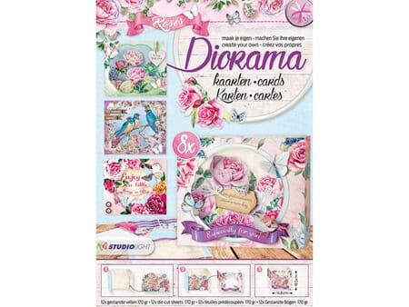 Diorama Roses - die cut blokk - til 8 komplette kort