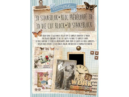 3D die cut blokk - A4 - til 12 komplette kort