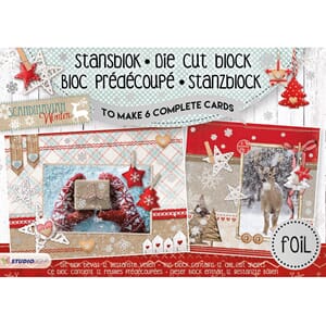 Die cut blokk A5 - Scandinavian winter - til 6 komplette kor
