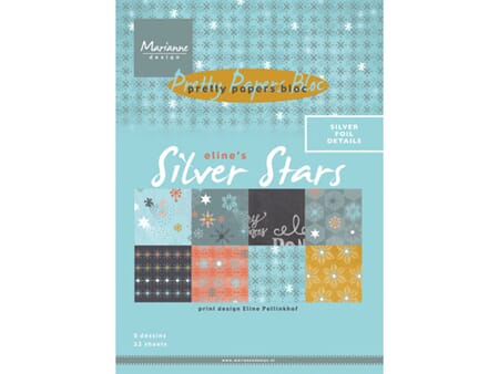 Pretty Papers bloc - Silver Stars - 14,8 x 21 cm