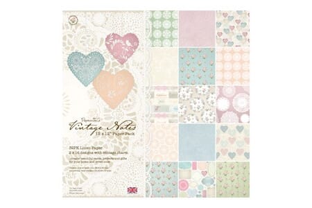 Papermania - Vintage Notes - 12"x12" - 32 ark - 160 gsm