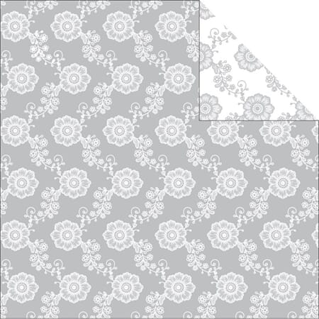 Silver Floral - 12" x 12"