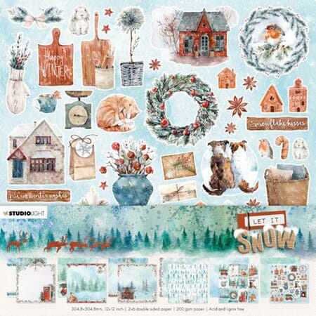 Let it Snow - 12 dbl sidige ark/ 200 gsm