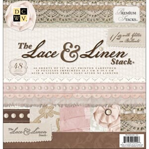 Premium Stacks - Lace & Linen - 48 ark - 12"x12"