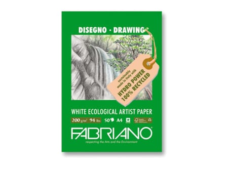 Fabriano økologisk tegneblokk A4 - 200g/50 ark