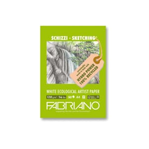 Fabriano økologisk skisseblokk - A4 - 80 ark