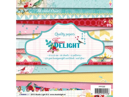 StudioLight Paper Pad - Flower delight - 15x15