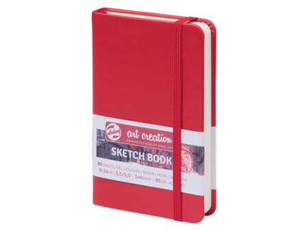 Art Creation Skissebok m/ strikk - 140 g - rød