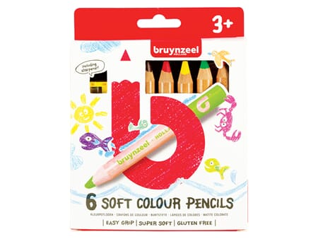 Bruynzeel KIDS - Soft Fargeblyanter 6 stk