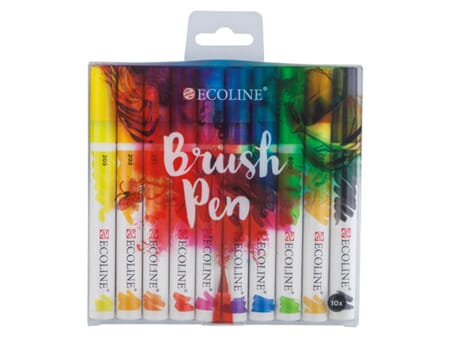 Ecoline Brush Pen - sett 10 tusjer