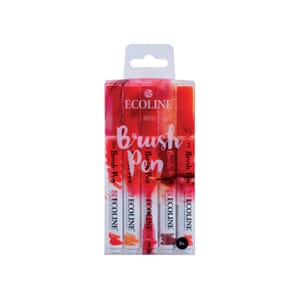 Ecoline Brush Pen - 5 tusjer med penseltupp - Rødtoner