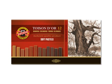 Koh-i-Noor Soft Pastels - Firkantet 8592 - 12 stk - bruntone