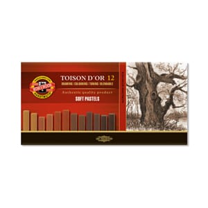 Koh-i-Noor Soft Pastels - Firkantet 8592 - 12 stk - bruntone
