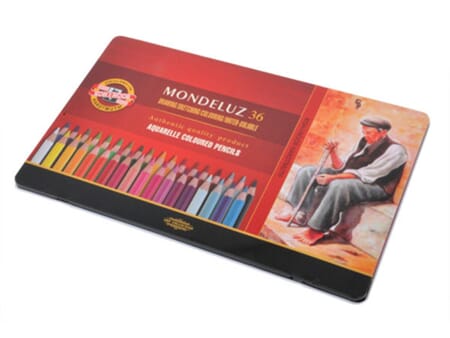 Koh-i-Noor Mondeluz Akvarellblyant - 36 stk i metallskrin