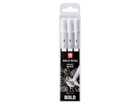 Gelly Roll basic - 3 set - str 10 hvit heldekkende