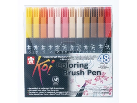 Sakura KOI Coloring Brush Pen - Sett 48 farger
