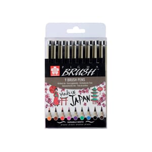 Sakura Pigma Brush - sett med 9 farger