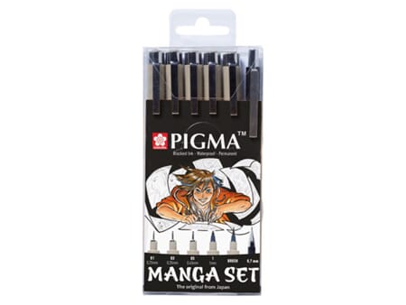 Sakura Pigma Micron - Manga tool set - 6 stk