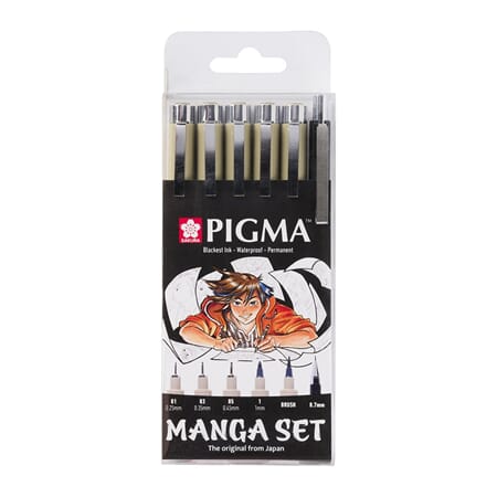 Sakura Pigma Micron - Manga tool set - 6 stk