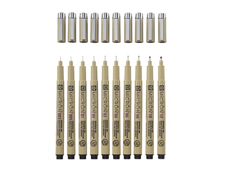 Sakura Pigma Micron - sort - 10 fineliners/ strekbredder