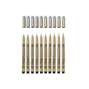 Sakura Pigma Micron - sort - 10 fineliners/ strekbredder
